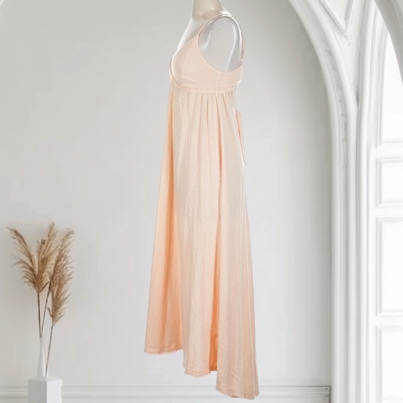 Free People Beach Women's XS Maxi Dress Organic Cotton/Linen Adjustable Straps - Picture 5 of 5